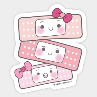 cute band aid, bandaid cartoon Sticker